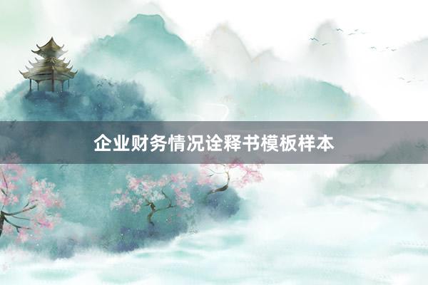 企业财务情况诠释书模板样本